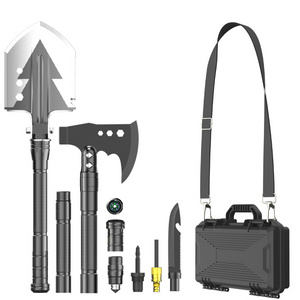 foldable hatchet Shovel outdoor camping Axe Hatchet Survival Multitool kit with compass knife fire starter screwdriver whistle