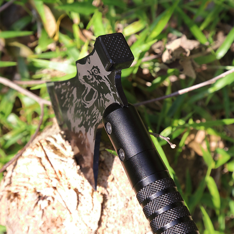 wolf tatoo Survival Axe Folding Portable Camping Axe MultiTool Hatchet Survival Kit Tactical Tomahawk for Outdoor Hiking Hunting