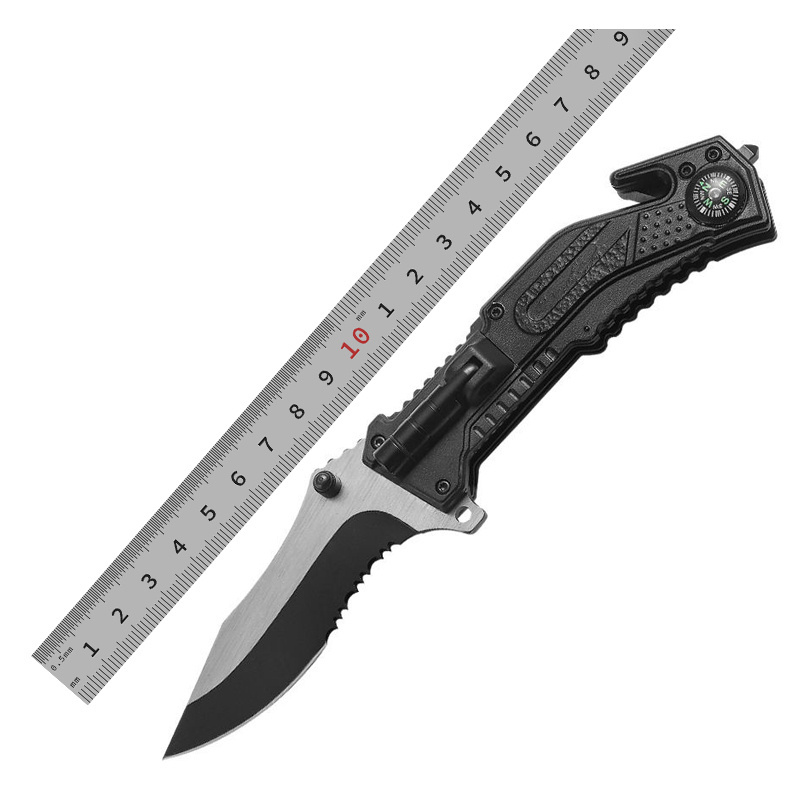 Hunting outdoor knives blank multi tool multitool folding pocket survival knife with compass flashlight