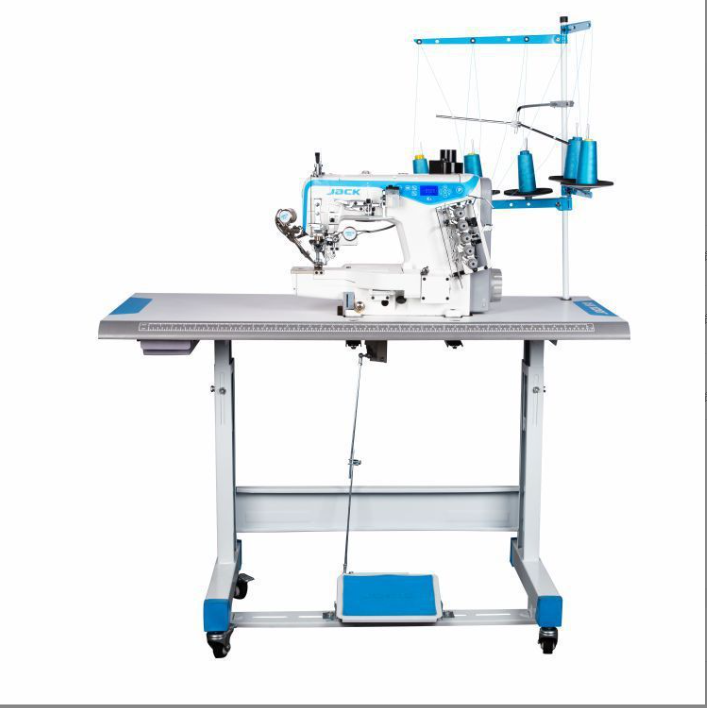 Jack K5 SecondHand 3 Needle Cylinder Arm Interlock Sewing Machine Direct Drive Motor High Speed Turning Machine K5E Price