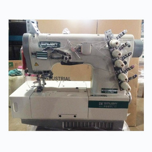 USED SIRUBA F007J ELASTIC INSERTING BINDING INDUSTRIAL INTERLOCK SEWING MACHINE