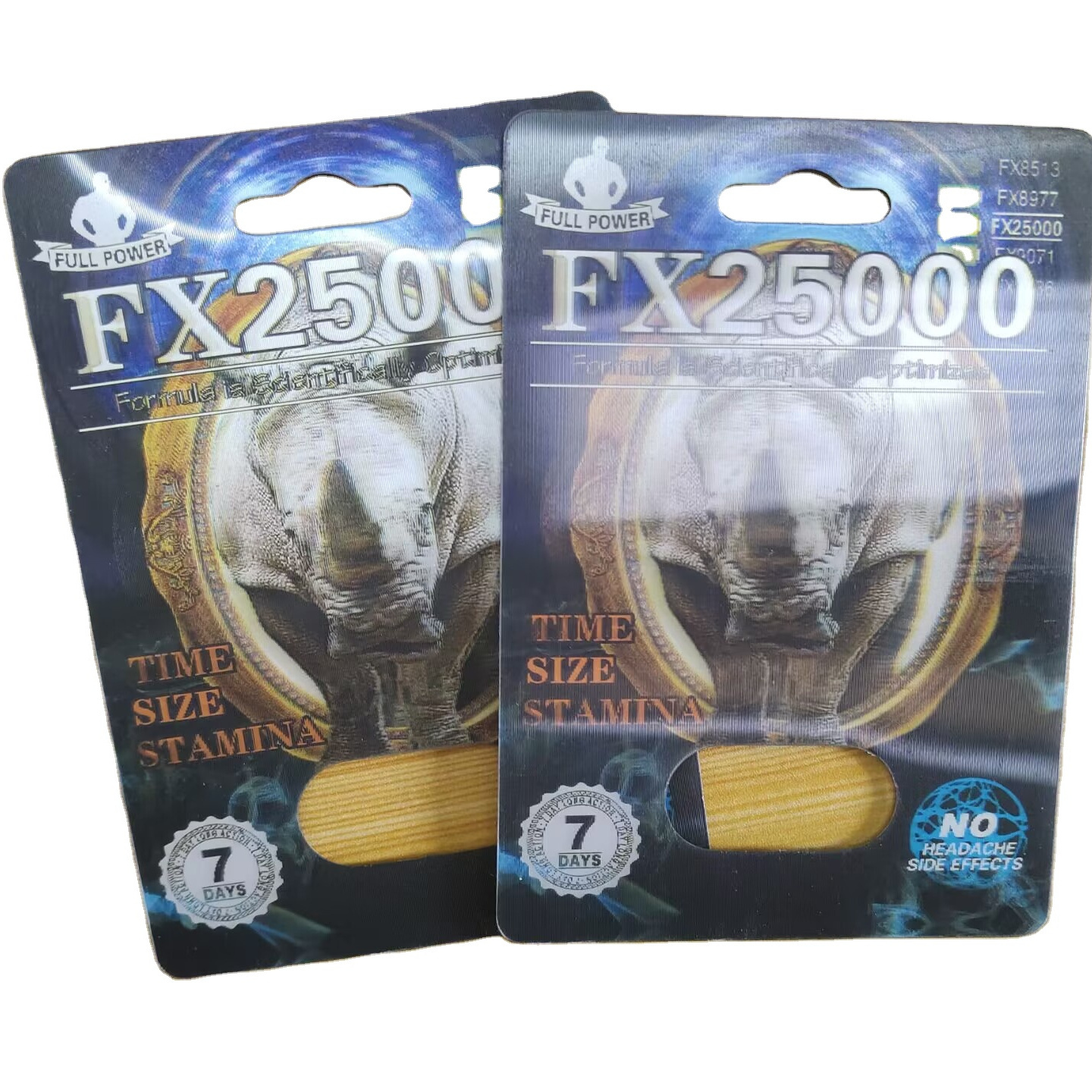 FX 25000 Male Sexual Performance Enhancing Pill Packaging 3D Card With Glue Plastic Cover Bottle