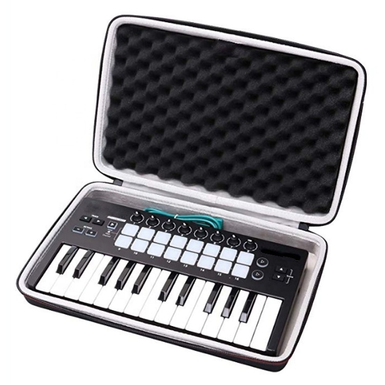 Hardshell Protection Travel Carrying Case Hard Keyboard Bag Gig Case for 25 Key MIDI Controller Keyboards with Strong Dense Foam