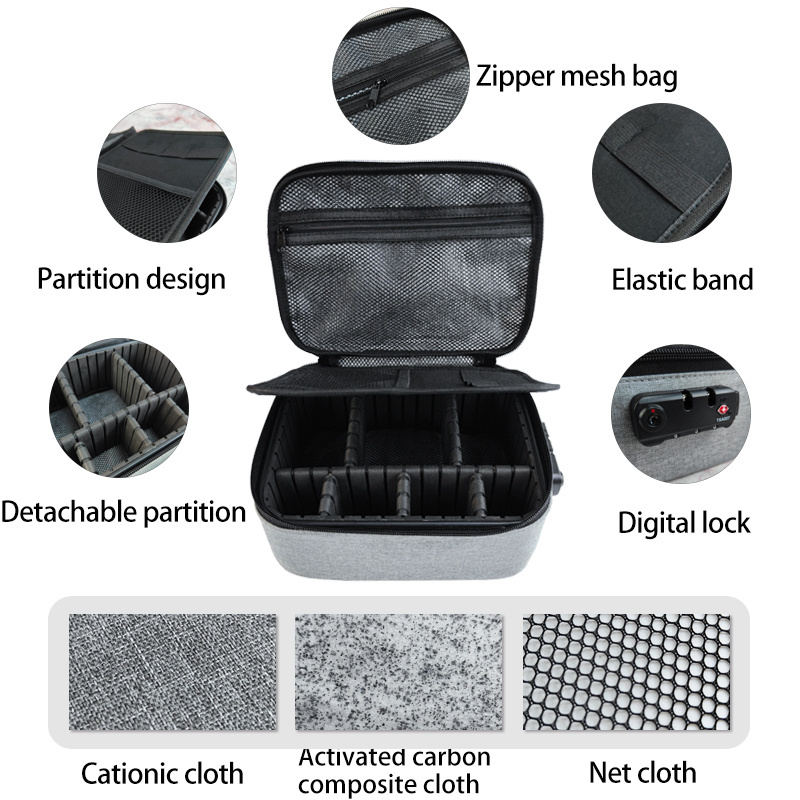 Smell Proof Bag with Combination TSA Lock Stash Bag Travel Odorless Storage Box