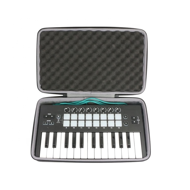 Hardshell Protection Travel Carrying Case Hard Keyboard Bag Gig Case for 25 Key MIDI Controller Keyboards with Strong Dense Foam