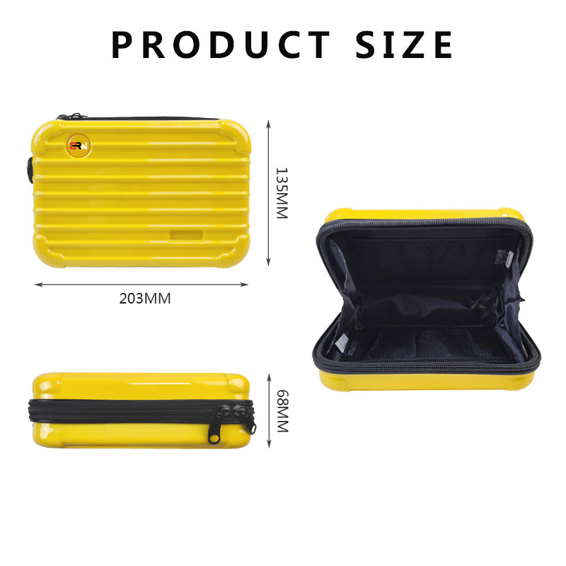 Portable 7 Inch Mini Luggage Suitcase ABS Scratch-Resistant Luggage Travel Bags Cosmetic Bag Make Up Case