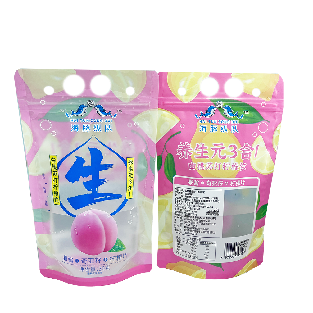 Juice Drink Bag Straw Bag Capri Sun Fruit Juice Pouch Zipper Bag Beverage Custom Plastic Manufacturers Plastic Tea Packaging PE