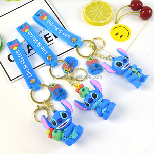 3D Cartoon Cute Monster Mickey Minnie Bear Design Keychain Car Key Ring Accessories Custom Doll Bag Backpack Pendant Soft Rubber