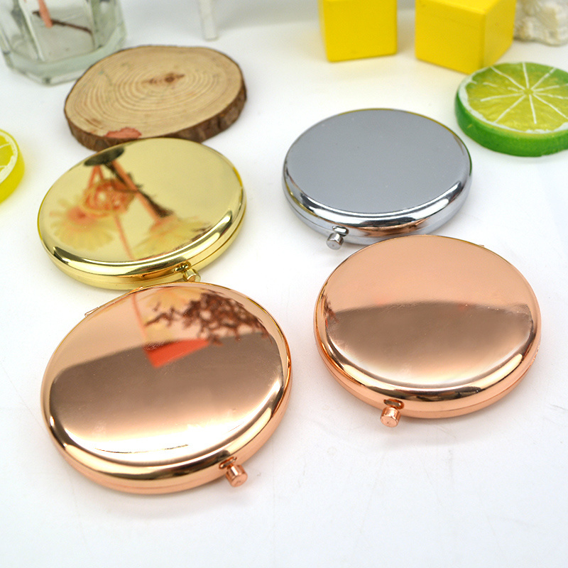 Compact Mirror Magnifying Metal for Purse Double-sided 1X/2X Plastic Round Makeup Vanity Mirror Cosmetic Mirror