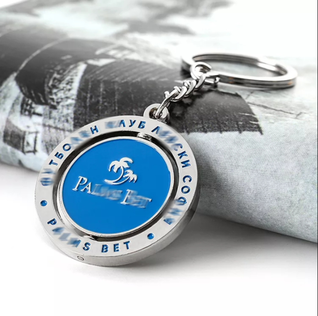 Customised Logo Branded Souvenirs Gift Metal Key Chain Blank Or Enamel Spinning Keyring Custom Keychain