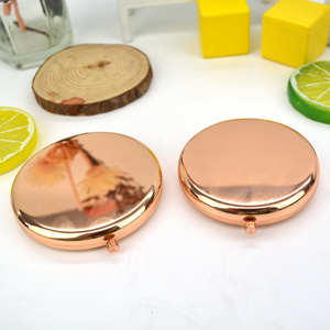 Compact Mirror Magnifying Metal for Purse Double-sided 1X/2X Plastic Round Makeup Vanity Mirror Cosmetic Mirror