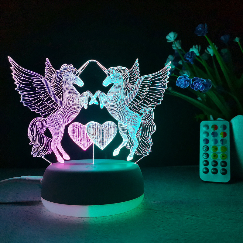 2022 hot sale 3d gaming room desk setup decor touch remote control led night light for kids