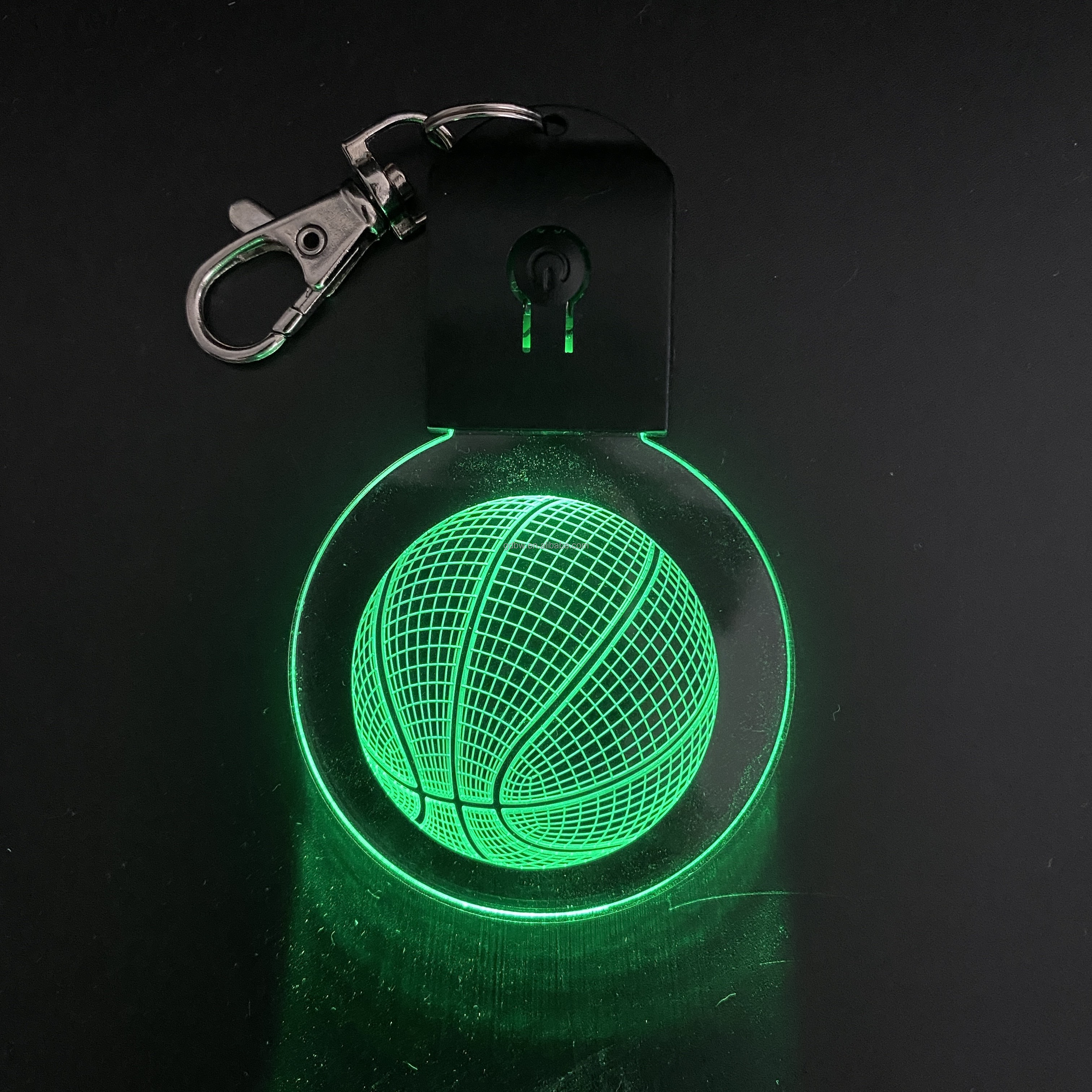 Blank Acrylic Keychain Rgb Colors Flashing Key Ring Led 3d Optical Mini Night Light Usb Cable Rechargeable Keyring For Business