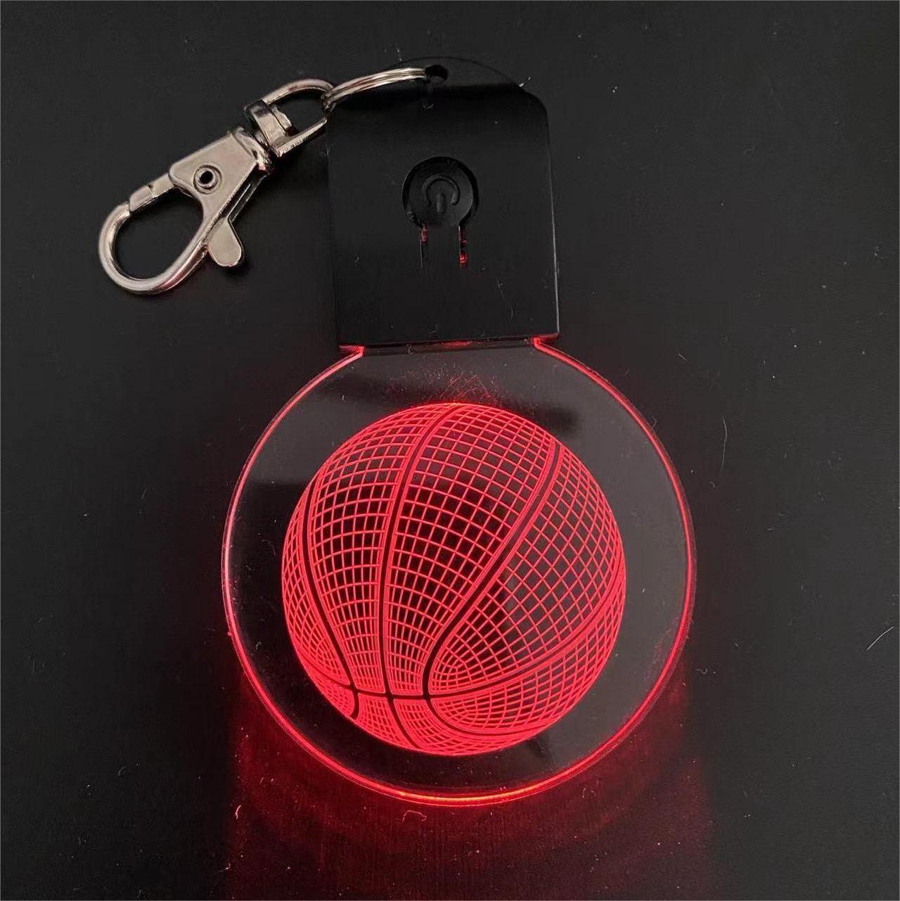 Blank Acrylic Keychain Rgb Colors Flashing Key Ring Led 3d Optical Mini Night Light Usb Cable Rechargeable Keyring For Business