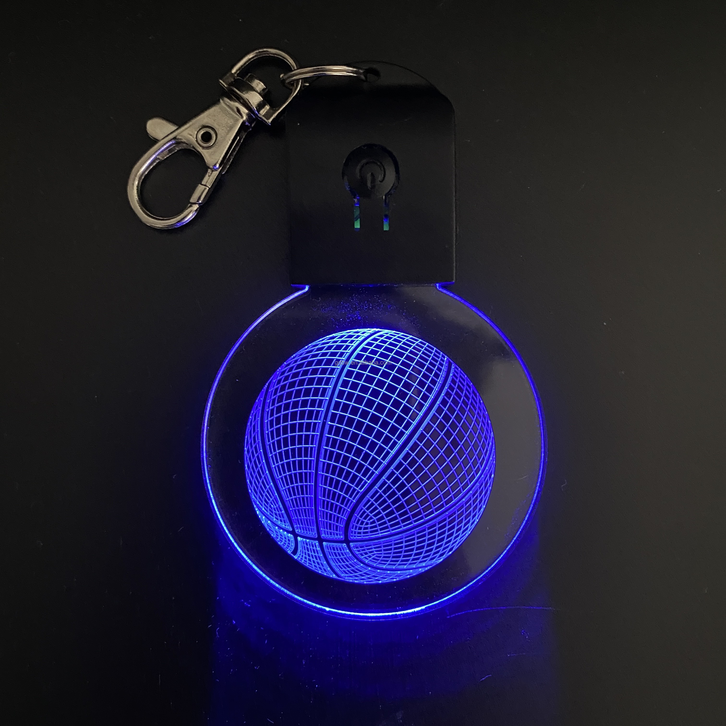 Blank Acrylic Keychain Rgb Colors Flashing Key Ring Led 3d Optical Mini Night Light Usb Cable Rechargeable Keyring For Business