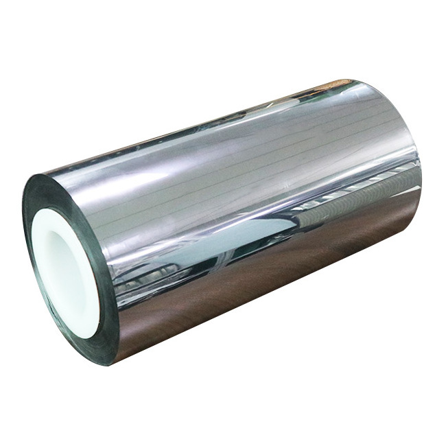 23 Micron PET Film Silver Color Mirror Film Rolls Reflective Plastic Customized Moisture Proof Soft Bopet Film