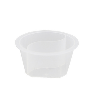 2 compartment Disposable Chili Sauce Cups Takeaway PP material Injection Process Dipping Seasoning Containers with lid