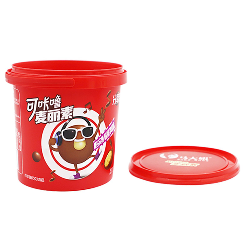 Shantou Caixin plastic IML  food container cookie container ice cream bucket with lid and handle