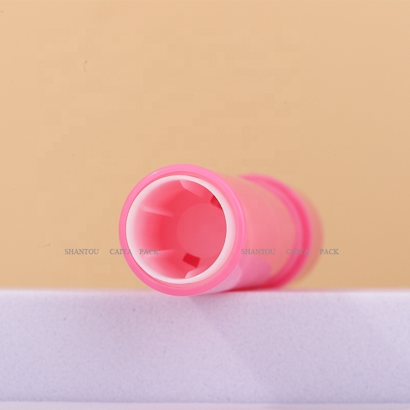 Wholesale skin lip care bulk plastic orange pink round lip balm round container tube Empty Plastic Lipstick Tube chapstick tube