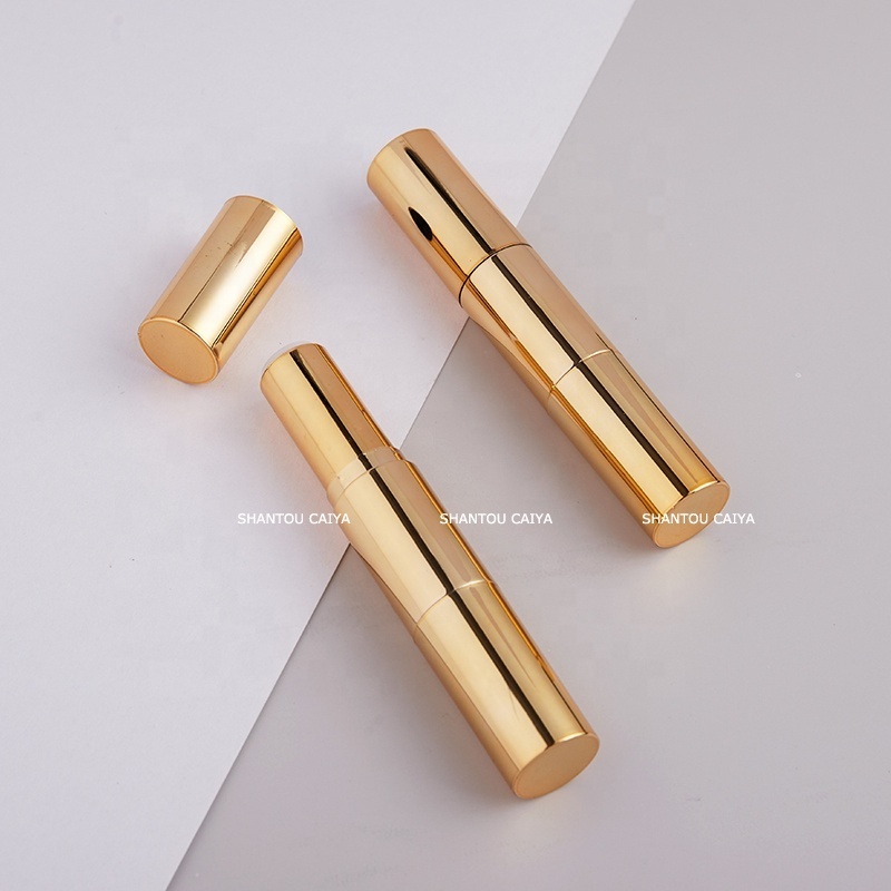 Portable Packaging Gold black Double Side Empty Plastic Concealer Pen Container Blusher Foundation Stick Tube private label