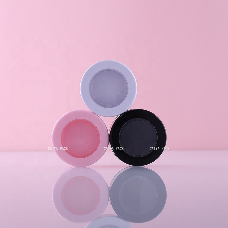 Wholesale  Mini pink white black Plastic Single Empty Round Eyeshadow press powder gel Case Container lip scrub container