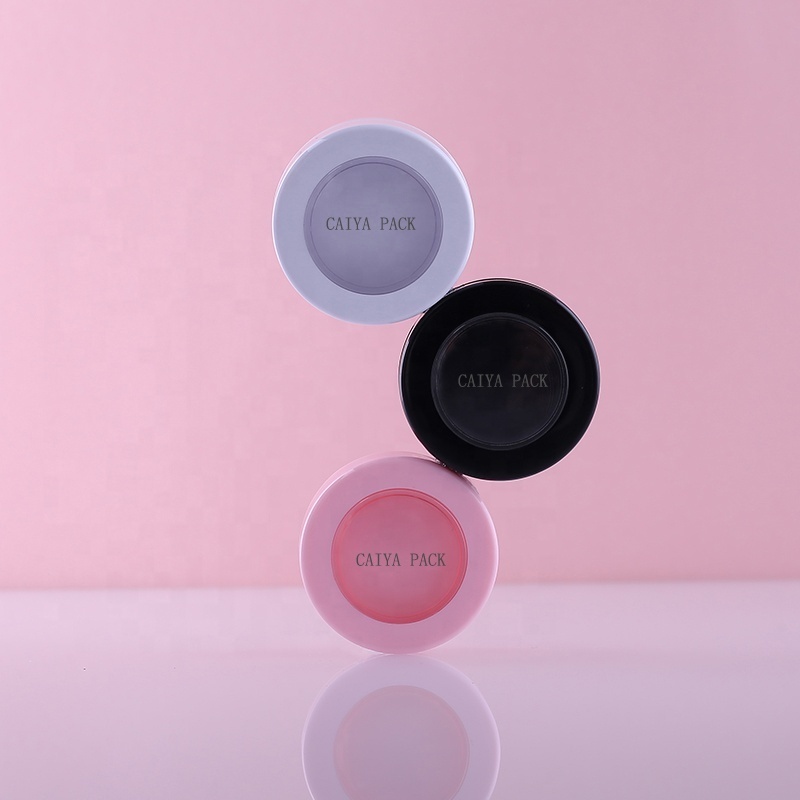 Wholesale  Mini pink white black Plastic Single Empty Round Eyeshadow press powder gel Case Container lip scrub container