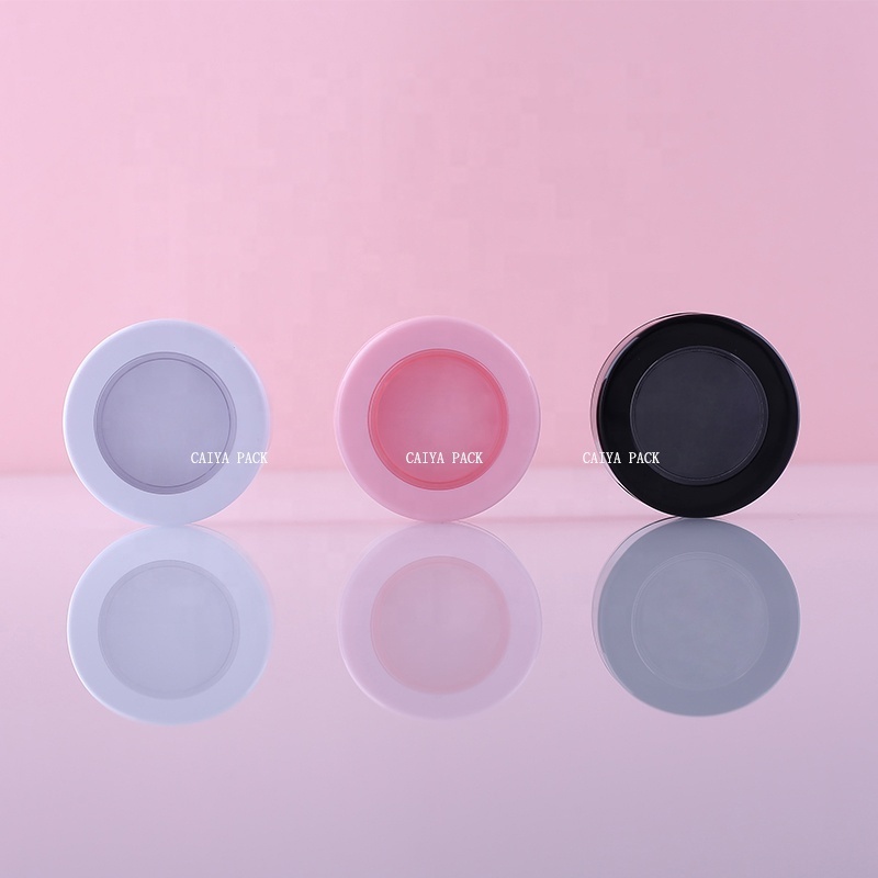 Wholesale  Mini pink white black Plastic Single Empty Round Eyeshadow press powder gel Case Container lip scrub container