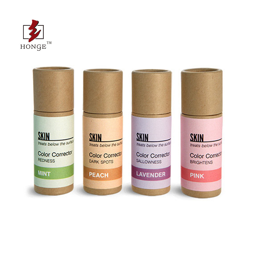 HONGE  Biodegradable Paper Lip Balm Sunscreen Push Up Paper Tubes With Custom Sticker For Paper Lip Balm Tube Container