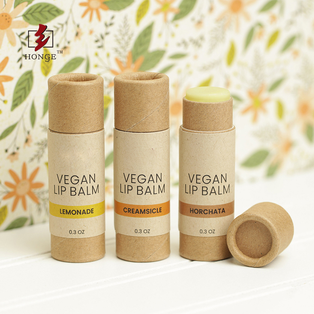 HONGE  Eco friendly cardboard lip balm Sunscreen stick push up Paper Tubes For Paper Lalm Tube Container