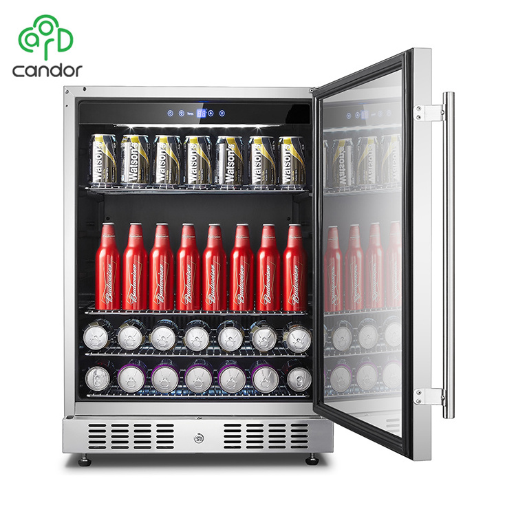 Factory Supply 145L Stainless Steel Material Outdoor Grill Compressor Refrigerator Ice Fridge Freezer