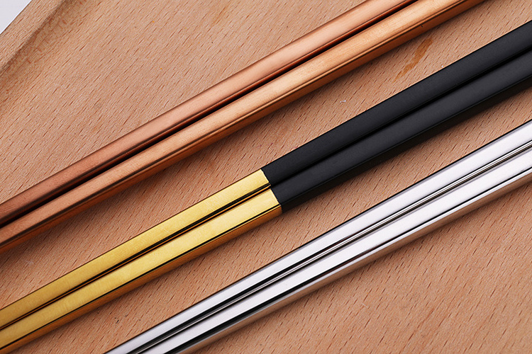 Hot Sale Bulk Custom Luxury Metal Full Titanium Non-spray painted 304 Stainless Steel Reusable Chopsticks