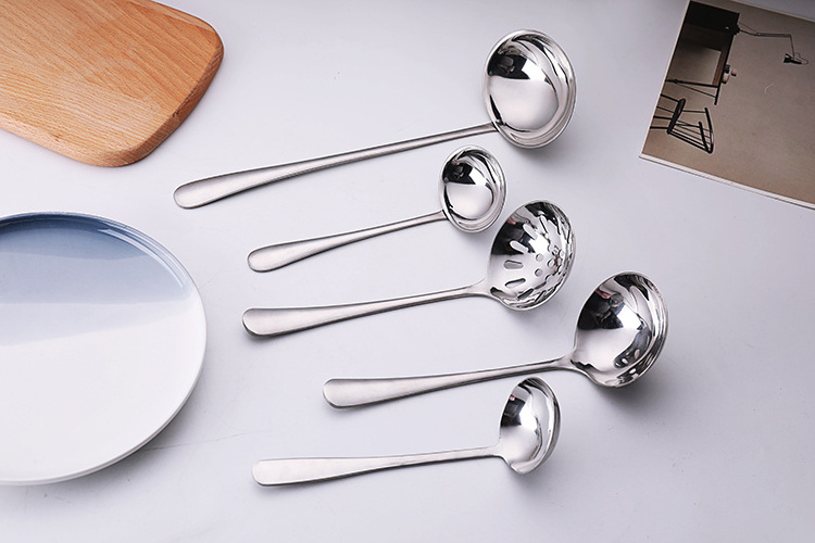 Factory direct sale stainless steel cooking utensil hot pot spoon,soup ladle