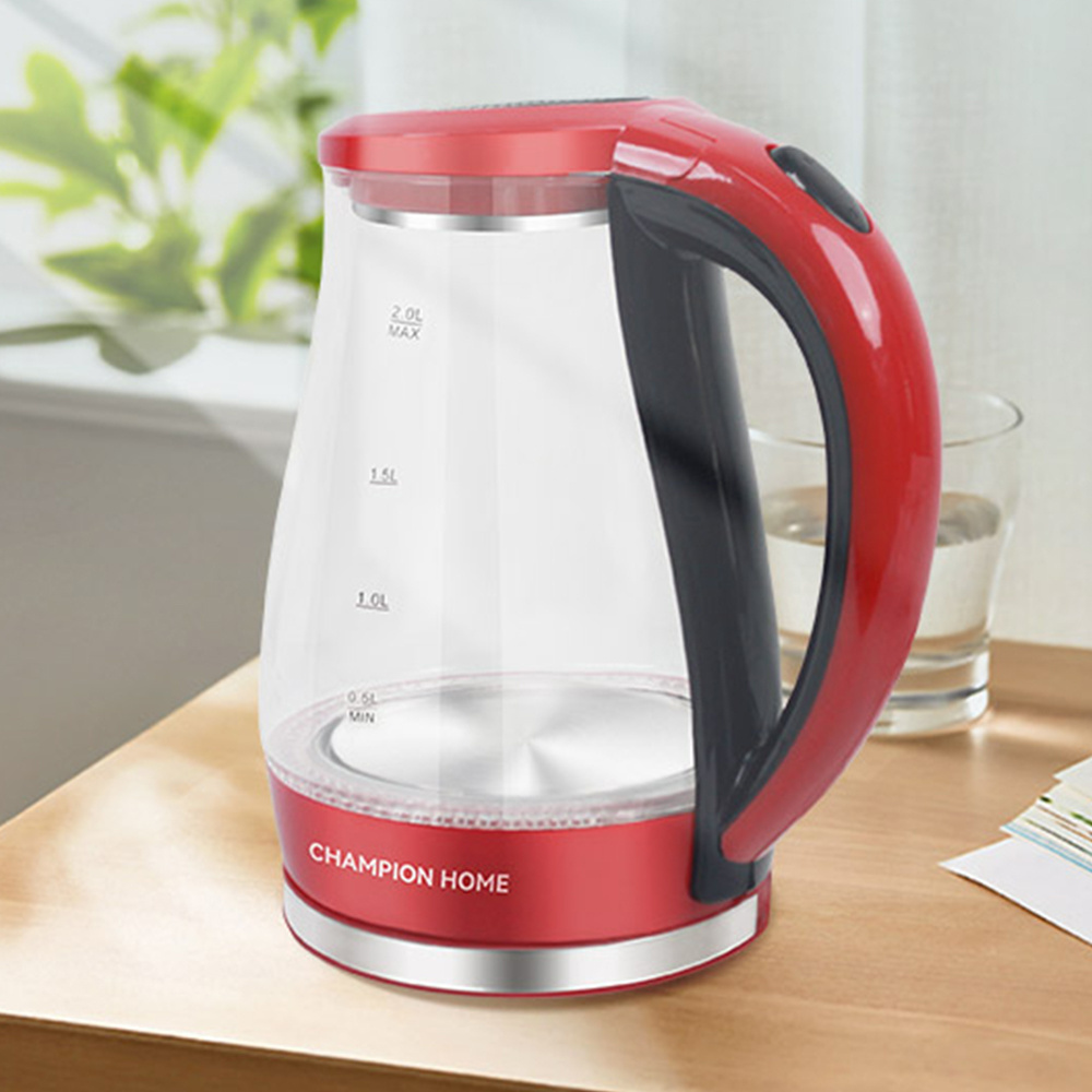 Large Capacity  High Borosilicate Glass Cordless Transparent Kettle Electric Illuminating Glass Kettle