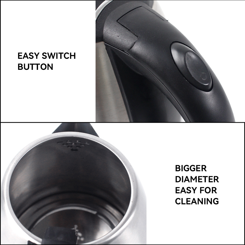 1.8L Cordless Stainless Steel Electric Portable Kettle Easy Pouring Appliances Electric Kettle