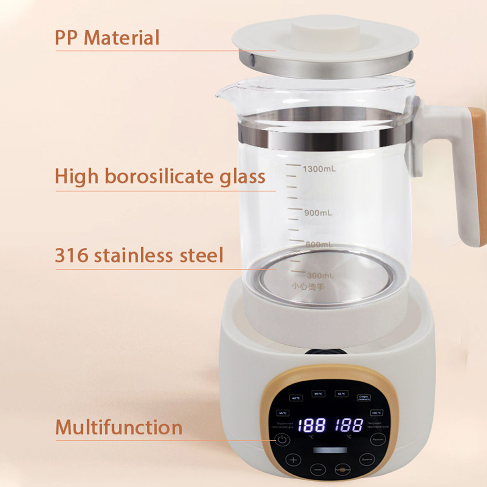 1.3L Small Baby Milk Warmer with Multi function Electric Glass Kettle for milk tea coffee water Baby Formula Kettle