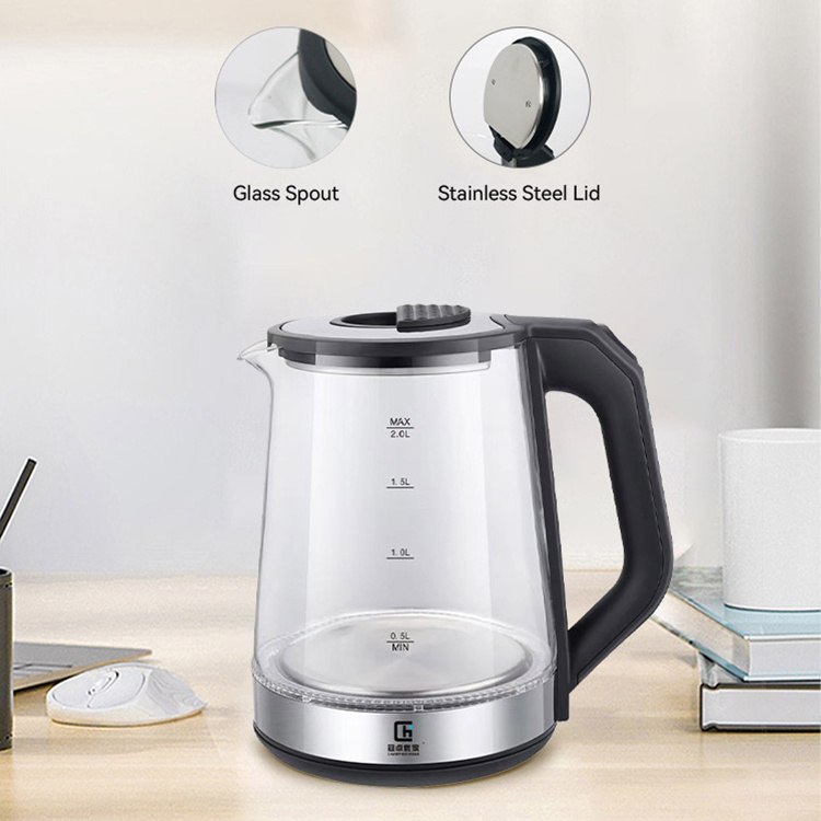 Wholesale 2 L Cordless Stainless Steel Water Kettle Easy Pouring Spout Kettle Overheating Protection Electric Kettle