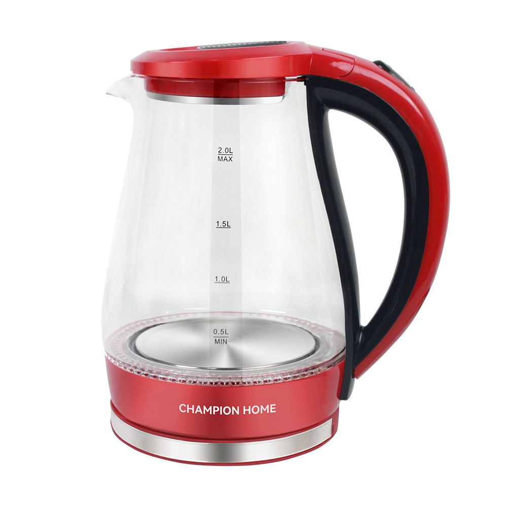 Large Capacity  High Borosilicate Glass Cordless Transparent Kettle Electric Illuminating Glass Kettle