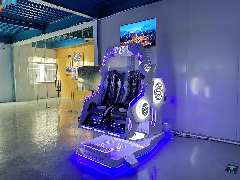 Theme Park Blue Dream VR Flying Chair 360 degree VR storm roller coaster VR Chair Simulator in stock For Sale