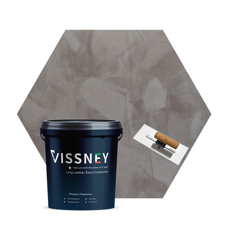 Vissney High Adhesion Flexibility Cement-based Micro Cement Black and White Venetian Plaster