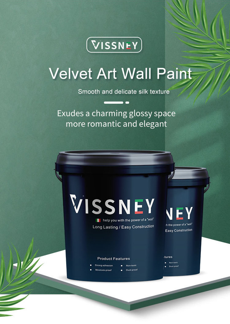 Vissney Metallic Glitter Wall Paint Art Velvet Paint Internal Wall Paint