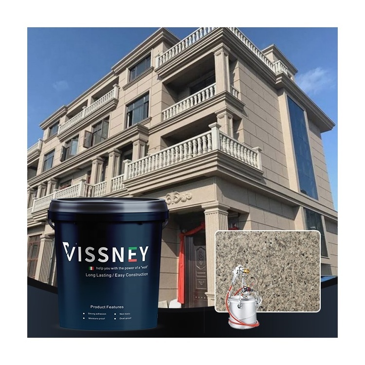 Vissney Stone Textured Paint Waterproof Hydrophobic Coating For Exterior