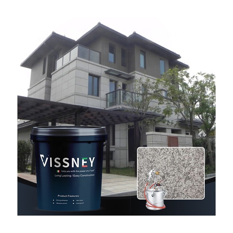 Vissney Stone Textured Paint Waterproof Hydrophobic Coating For Exterior