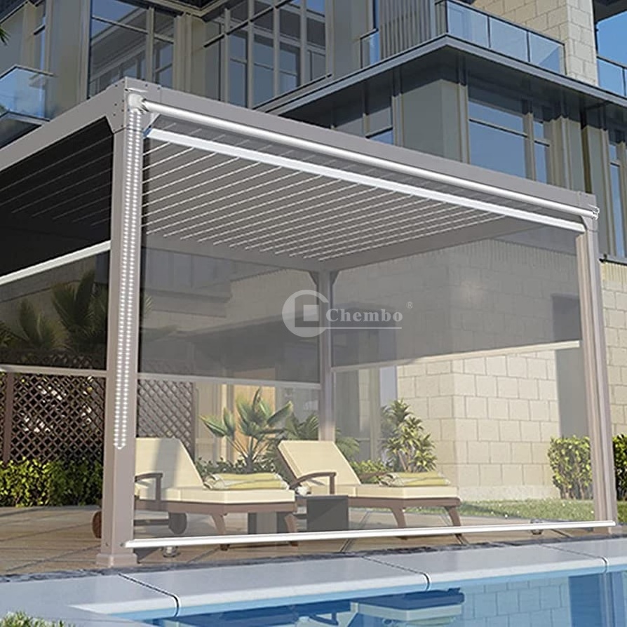 Blind pvc outdoor ziptrack screen outside motorized patio blinds outdoor sun shade blackout clear pvc blinds