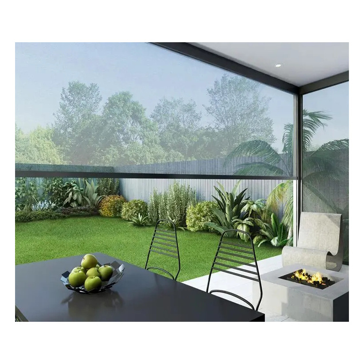 Outside Electric Patio Shadow Zip Blinds Pvc Roller Mosquito Net Pergola Zip Blinds