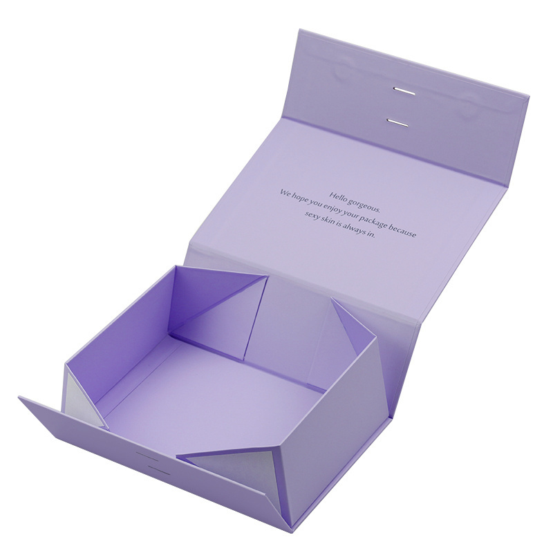 Custom Hot Folding Collapsible Cardboard Big Baby Purple Luxury Gift Packaging Magnetic Paper Boxes with Lid for Small Business