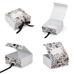 customized cardboard box packaging magnetic gift box with ribbon wedding gift box for cosmetic jewelry