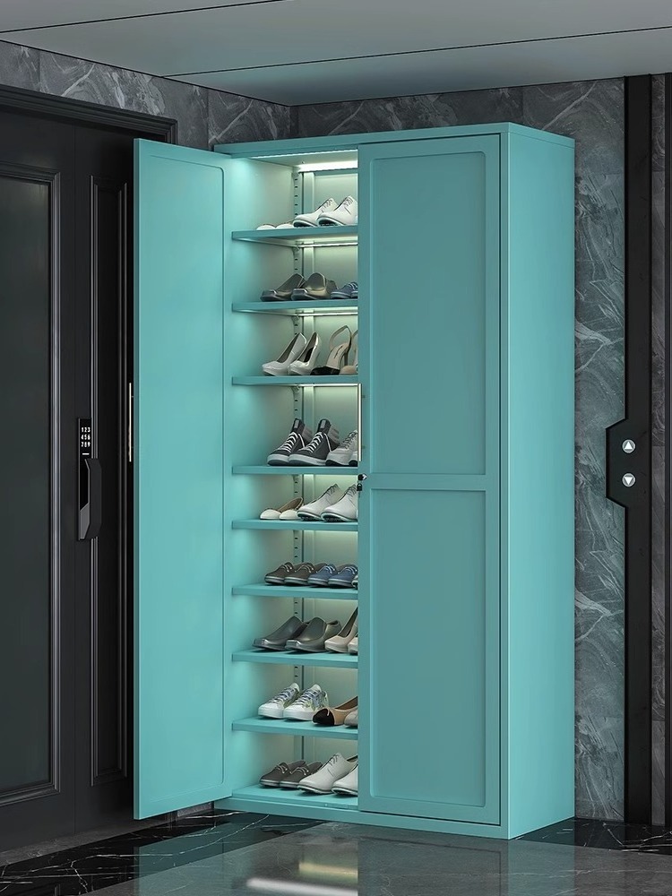 Custom Made Large-capacity Shelves Adjustable Entry Porch Beauty Salon Simple Shoes Cabinets With Glass Doors