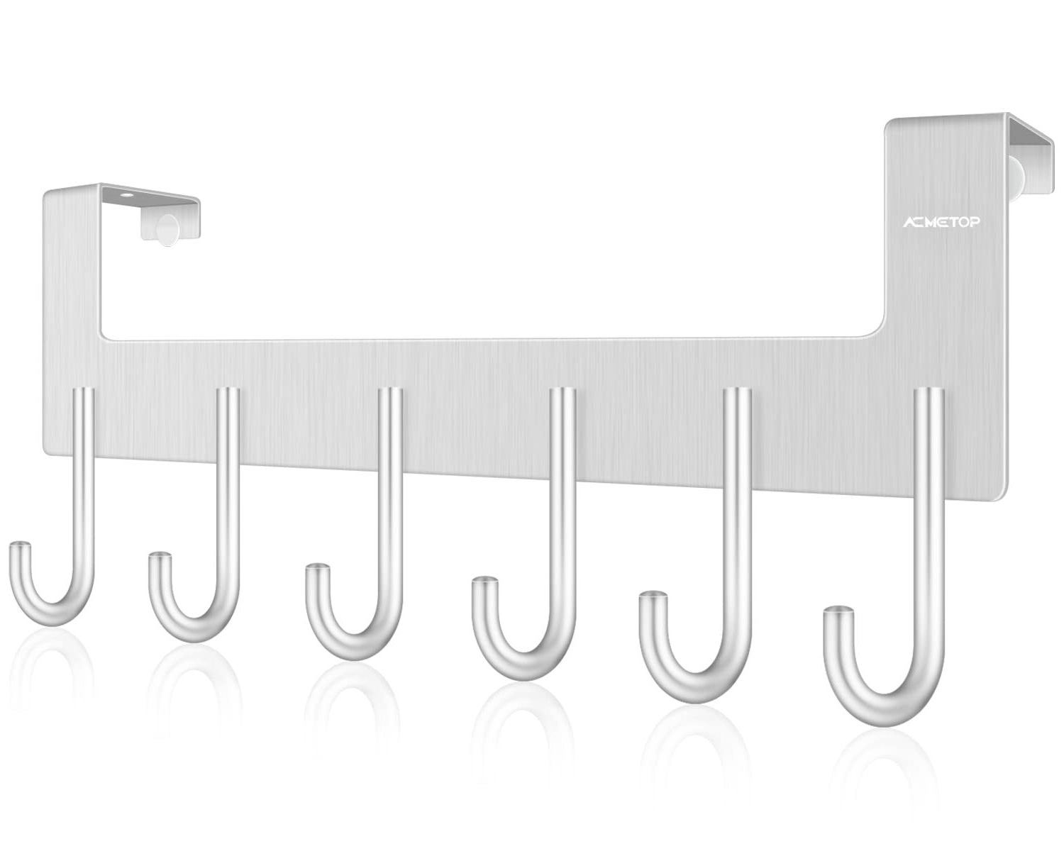 Hot Selling Storage Nail-free Installation Door Back Clothes Hanging Coat Hook Hat Hanger with 5 Coat Hooks for Hanging