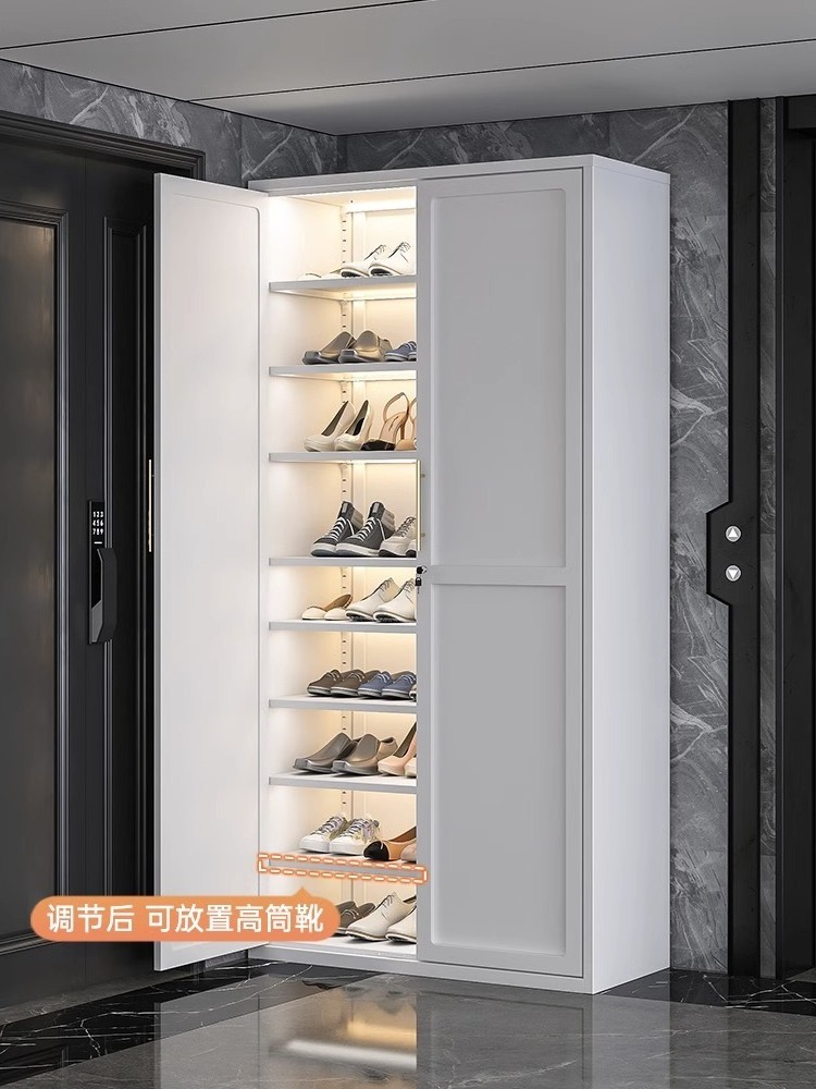 Custom Made Large-capacity Shelves Adjustable Entry Porch Beauty Salon Simple Shoes Cabinets With Glass Doors