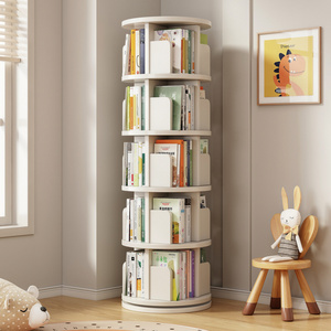 New Design Simple Household Space-saving Creative Storage Bookcase Revolving Around Children's Rotating Bookshelf